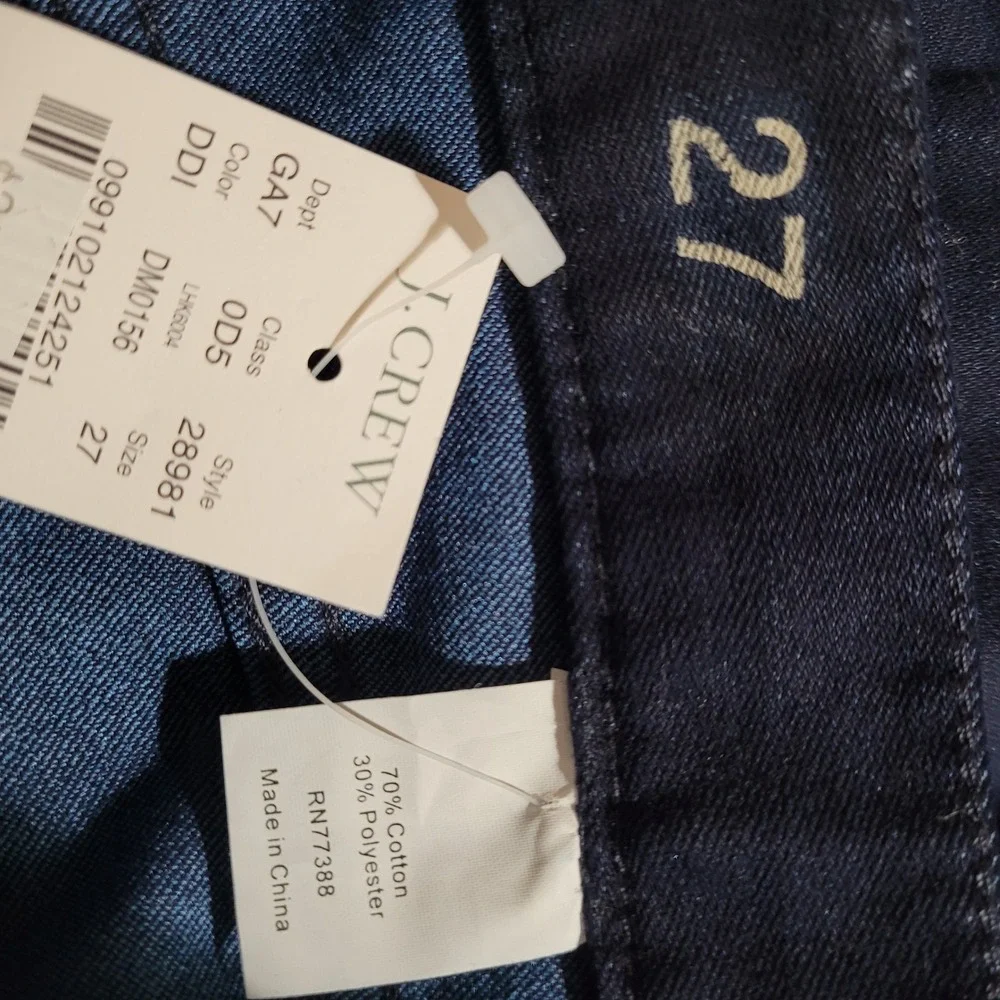 J Crew Leggy Denim‎ Jeans Womens 27 Dark Wash Super Stretch 30x31 NWT